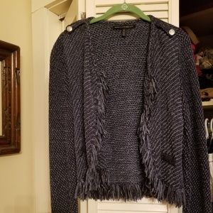 White House Black Market Fringe Jean Jacket